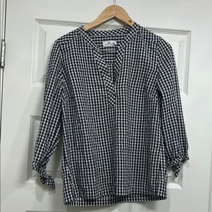 Vineyard Vines Black and White Checkered Blouse